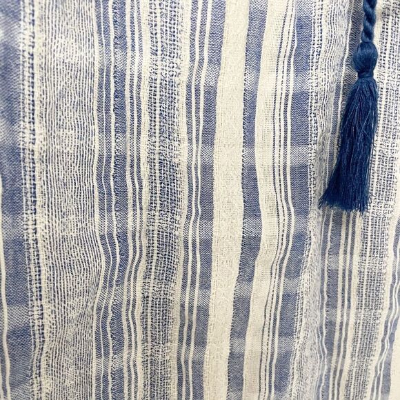 🟢Sugar + Lips Cream & Blue Woven Blouse XS - Picture 6 of 9